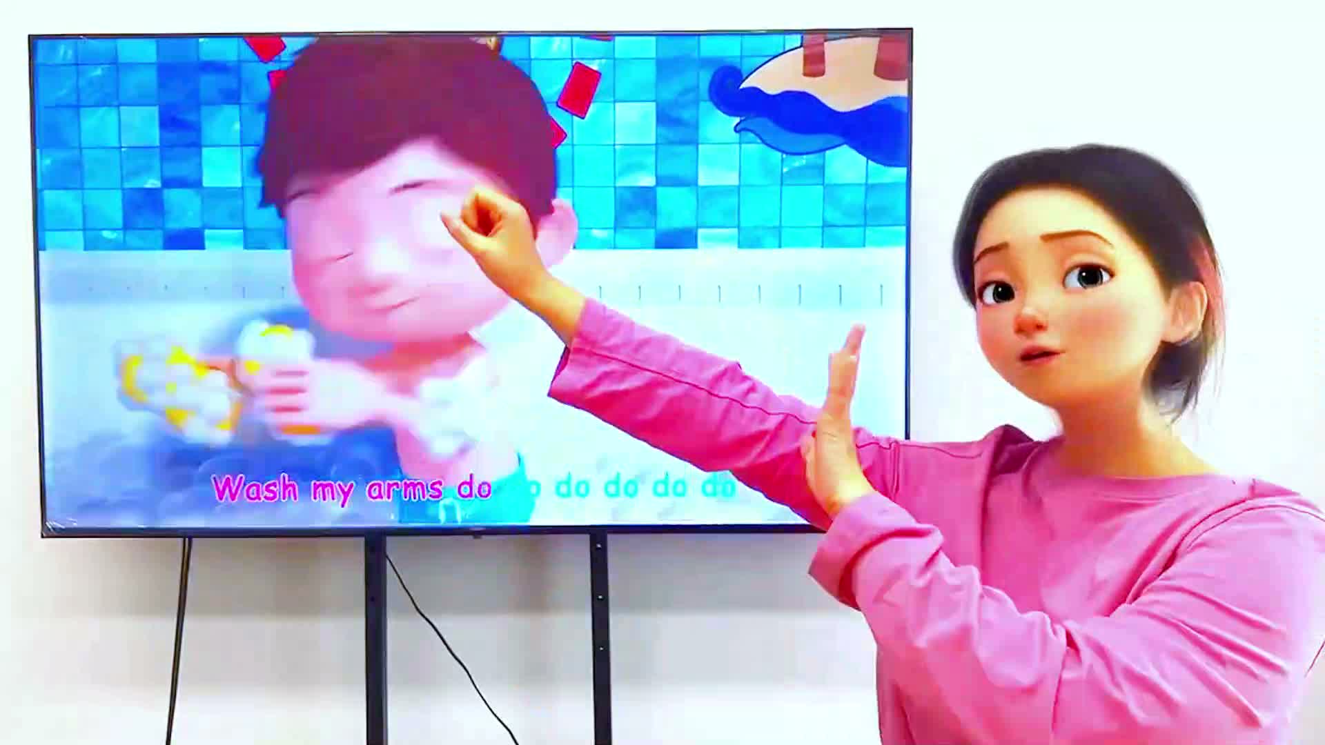 Bathing Video: Learn song with happy bathing Coco