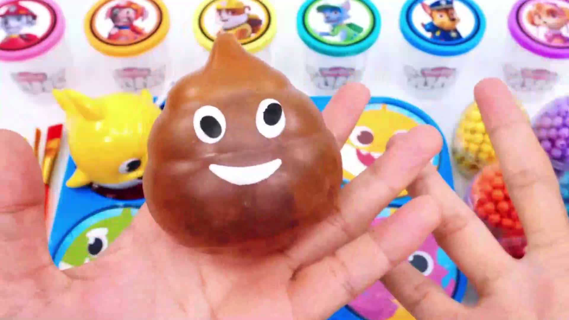 Satisfying Video💕| How to make rainbow slime candy with baby shark 🦈& paw patrol 🐕‍🦺cutting asmr