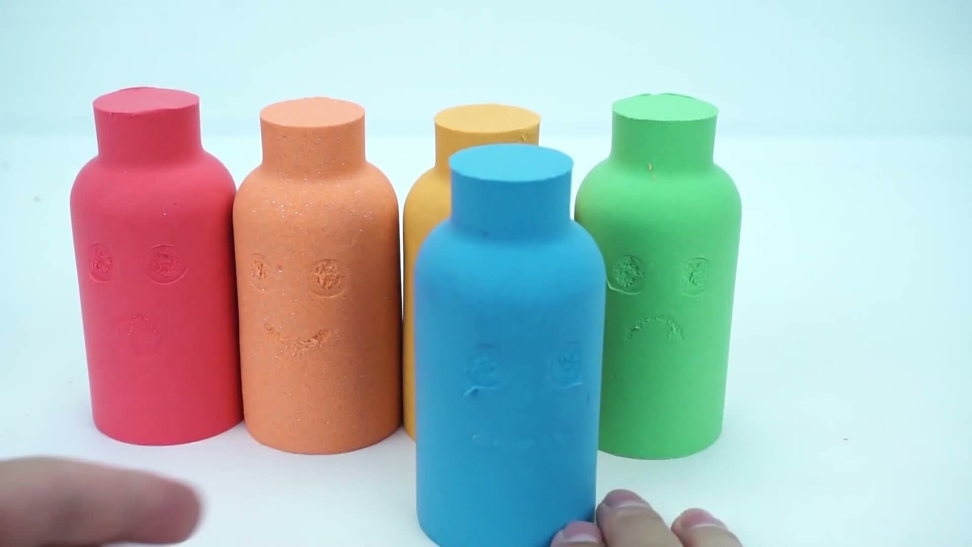 Milk Bottle Video🍼| Learn 5 colors kinetic sand in baby milk bottle🎆