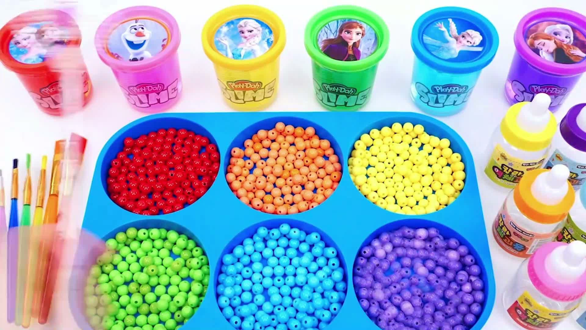 Satisfying Video💕| How to make rainbow slime candy with peppa pig🐽