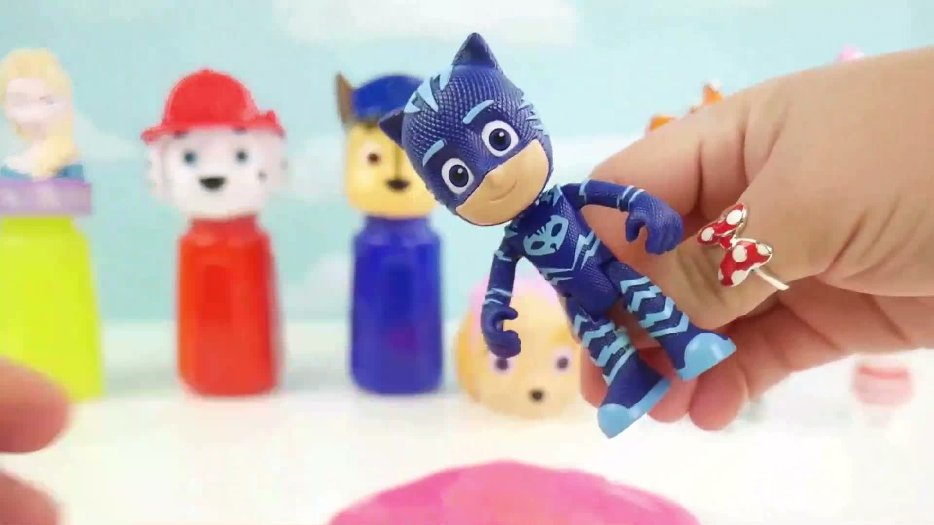 Milk Bottle Video🍼| Learn 6 colors slime in baby milk bottle and paw patrol toys🎨